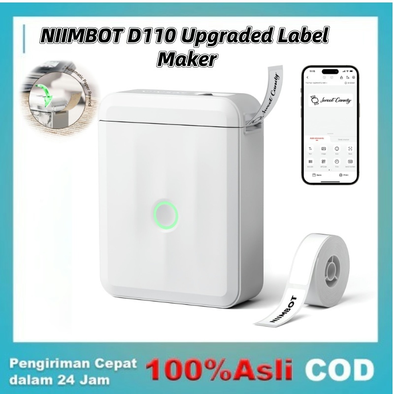 

NIIMBOT D110 Printer label portabel genggam stiker termal mesin pengodean mesin label mini kecil Bluetooth