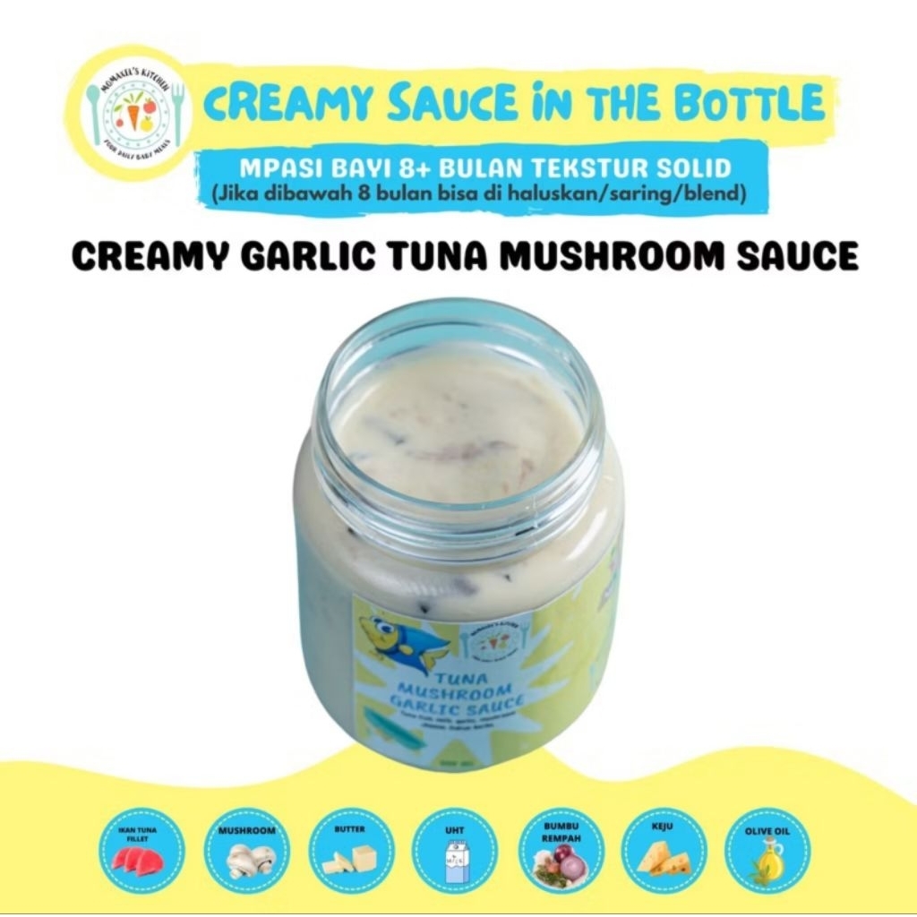 

CREAMY GARLIC TUNA MUSHROOM SAUCE FOR BABY (CATERING MAKANAN BAYI MPASI FROZEN BEKU / PENAMBAH BERAT BADAN ANAK)