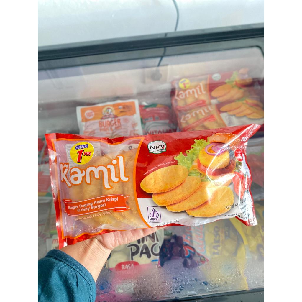 

KAMIL Crispy Chicken Burger 300gr isi 6pc / DAGING BURGER AYAM KRISI / AYU PUTRI FROZEN FOOD