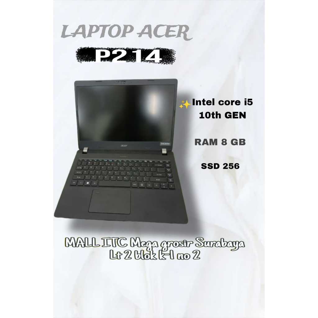 Laptop Acer Type P214  Intel Core i5 10th GEN RAM 8 GB SSD 256GB