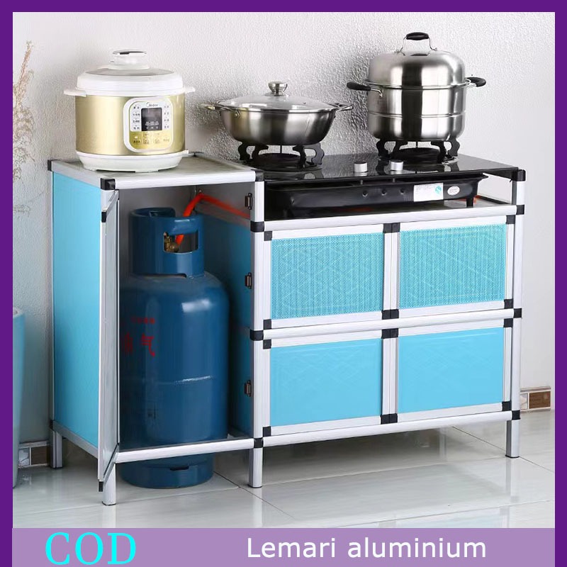 Kabinet Sederhana yang Nyaman Kabinet Multifungsi Kabinet Dapur Kompor Kompor Logam Lemari Penyimpan