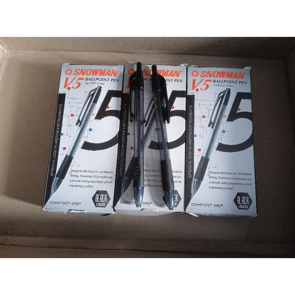 

BISA INSTANT / COD (1 PACK ISI 12 PCS) Ball Point Pulpen Snowman Black V.5 0.7mm Pen Termurah Gratis Ongkir di Shopee