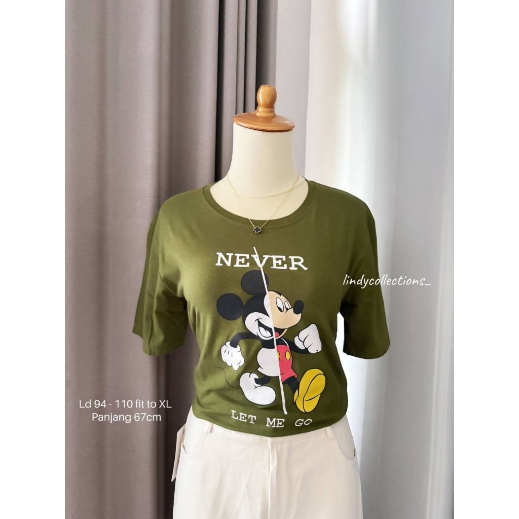 KAOS MICKEY MOUSE | Kaos Mickey Army | Kaos Wanita Dewasa Mickey Mouse