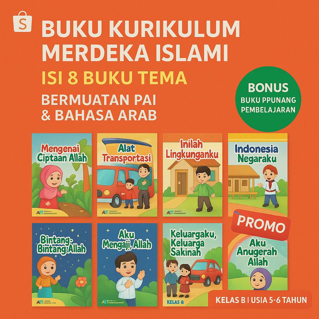 Buku Kurikulum Merdeka Belajar TK PAUD|Buku TK Paud Bermuatan Pai dan Bahasa Arab