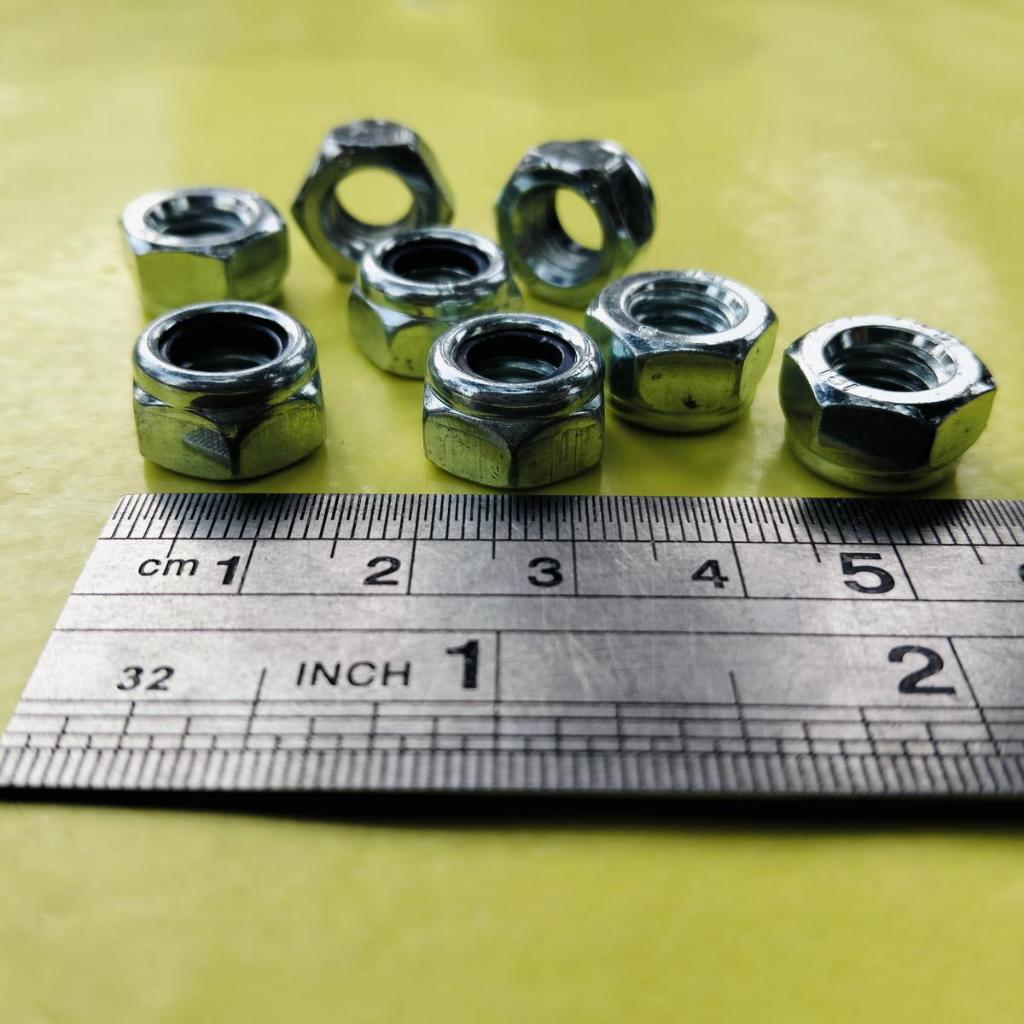 MUR NYLON PUTIH M12 / BAUT 19/ MUR BAUT KUNCI 19 / LOCK NUT M12 GALVANIS / MUR NYLON GALVANIZ M12 / 