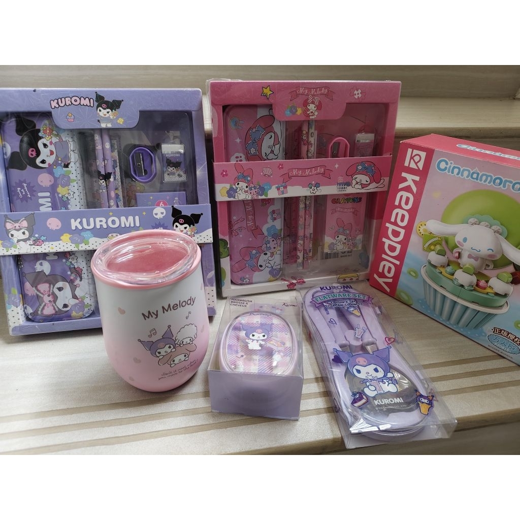 

SANRIO SERIS / SET KOTAK PENSIL / TAS KOTAK PENSIL SISIR LEGO GELAS KUROMI POCHACO MELODY POMPURIN