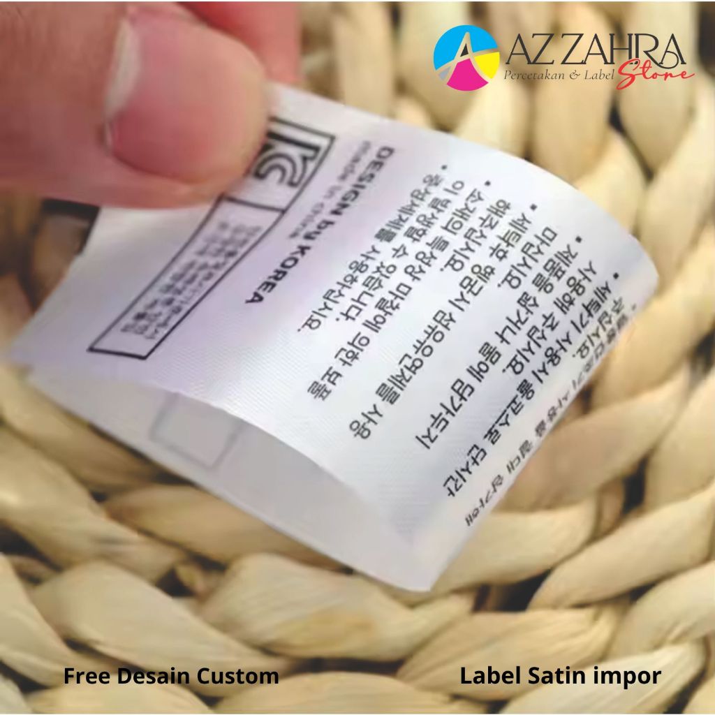

( CUSTOM 100 pcs ) Label satin impor / label washing / satin premium / label baju / label hijab