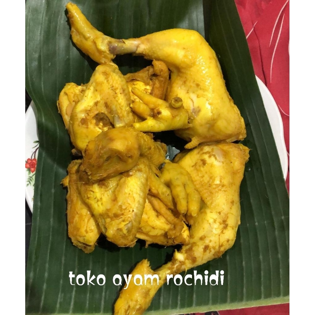 

ayam negeri ungkep bumbu kuning free sambal