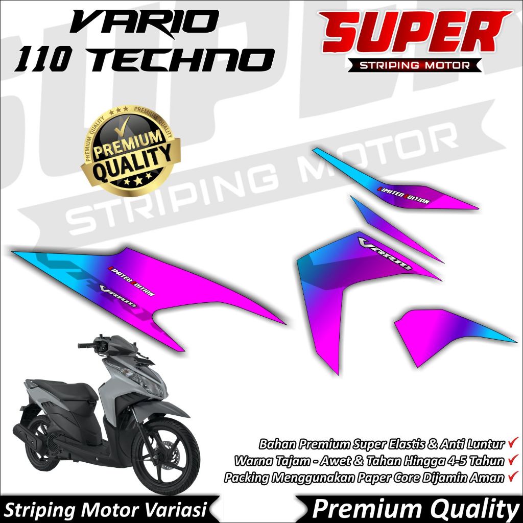 Stiker Vario 110 Techno Anti Luntur keren Striping Vario 110 Techno Striping Honda Vario 110 Techno 