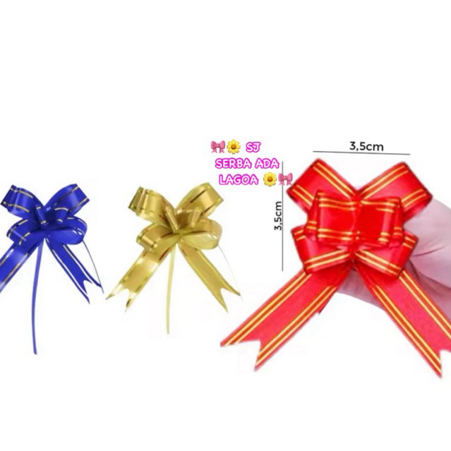

1 pcs Pita Tarik Kado / Pita Serut Ukuran 30cm List Emas