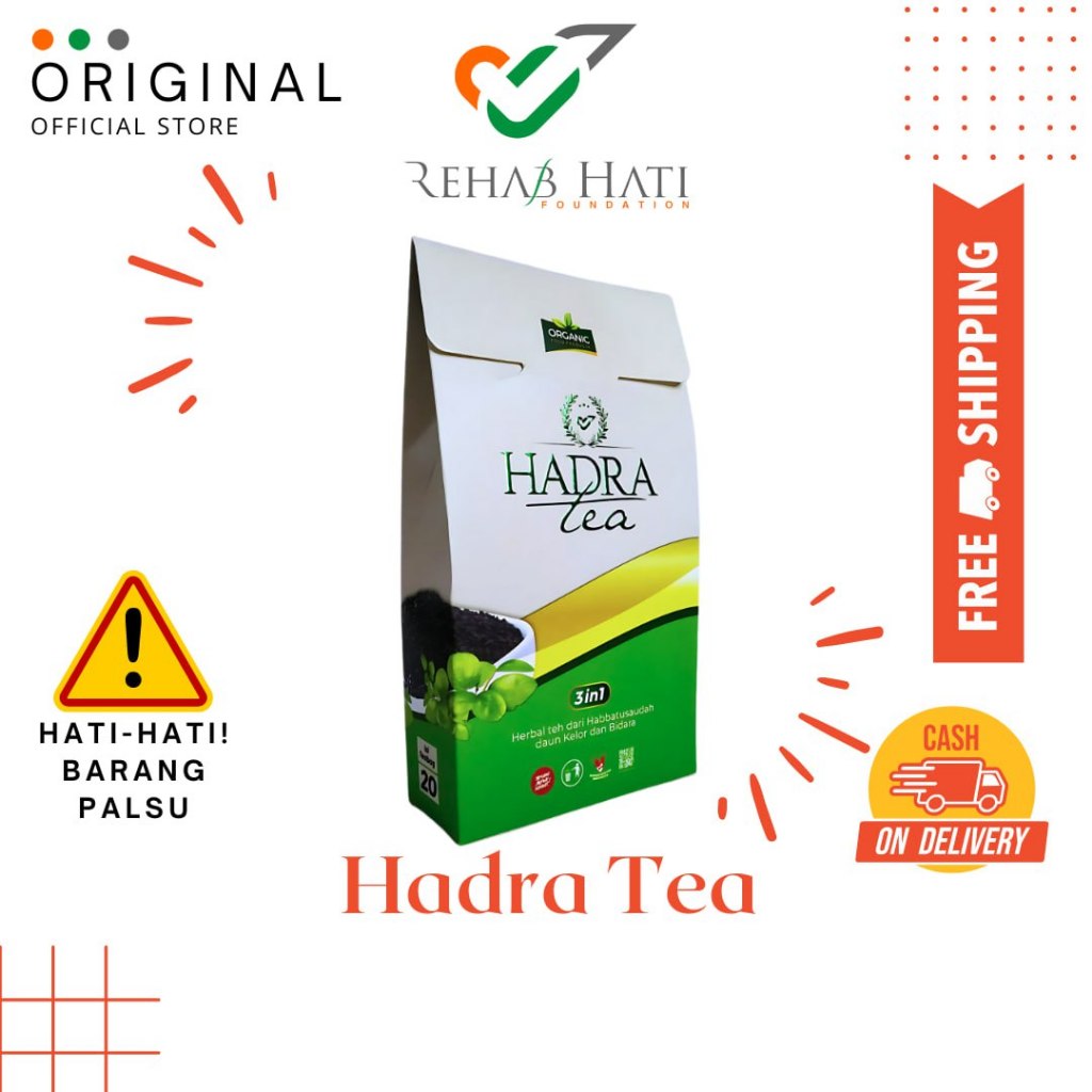 

Hadra Tea – Rehab Hati – Teh Herbal Bidara, Kelor & Habbatussauda – Teh Sehat Harianisi 20 Kantong Teh Celup