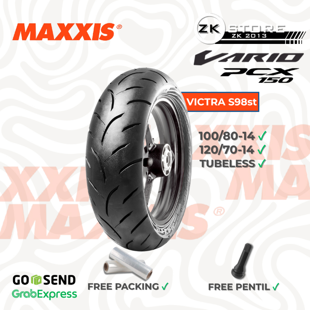 Ban Maxxis Victra Ring 14 100/80, 120/70 Untuk motor PCX 150 Vario 160 Tubeless