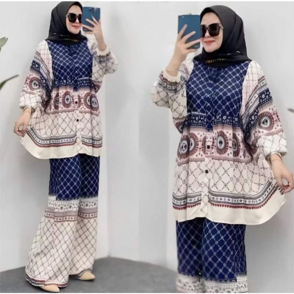 RINJANI SET LONG TUNIK RAYON LD 120 CM // SETELAN TUNIK RAYON // SETELAN LONG TUNIK // SET RAYON PRE