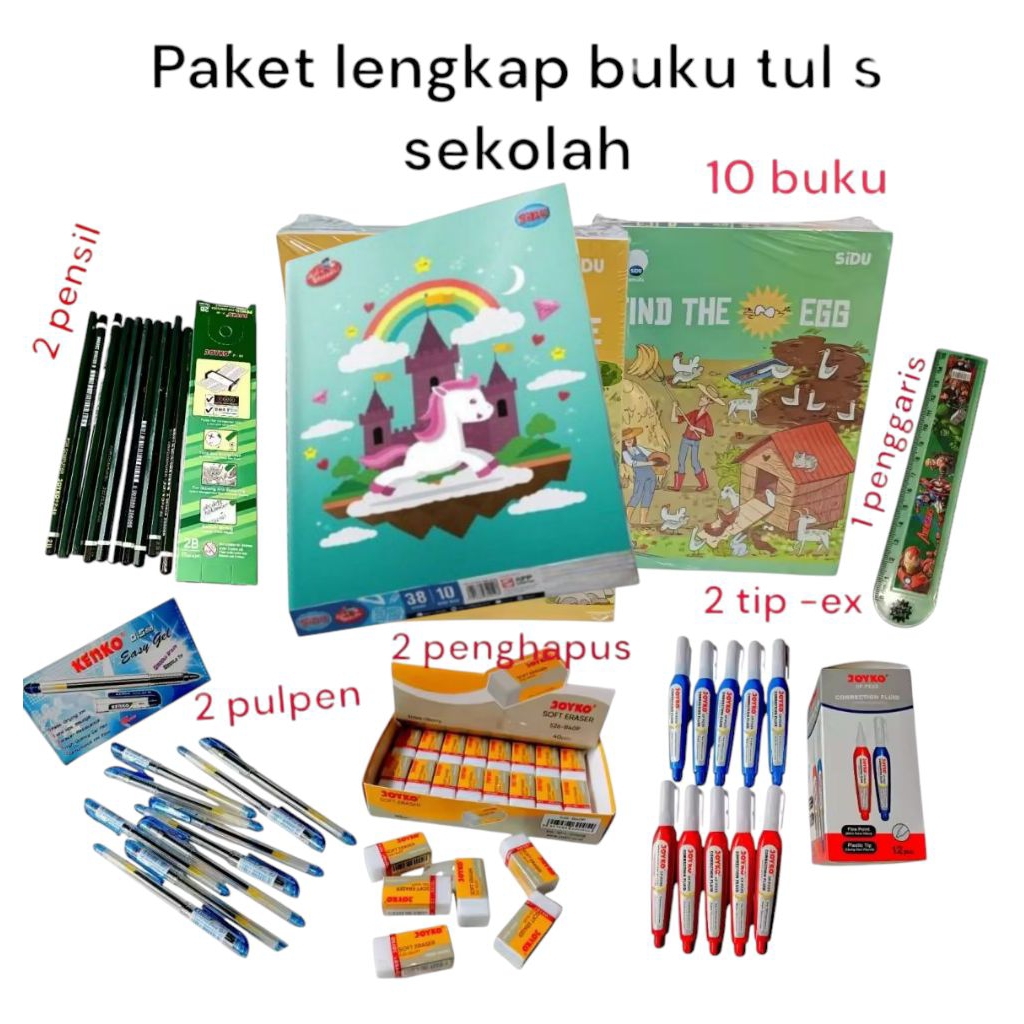 

PROMO PAKET LENGKAP ALAT TULIS/PAKET LENGKAP ALAT TULIS SEKOLAH
