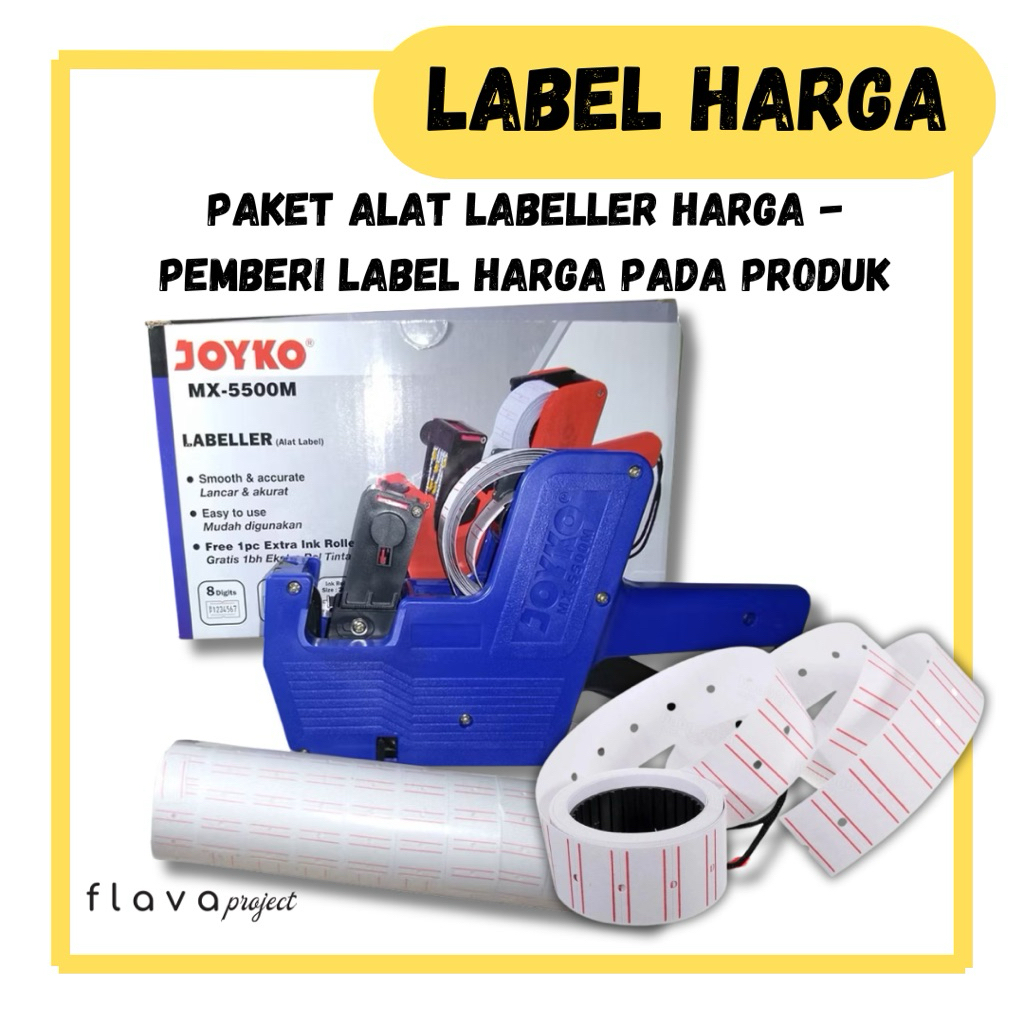 

Paket Alat Label Harga 1 Baris 8 Digits JOYKO MX-5500M / Price Tag Labeller + isi