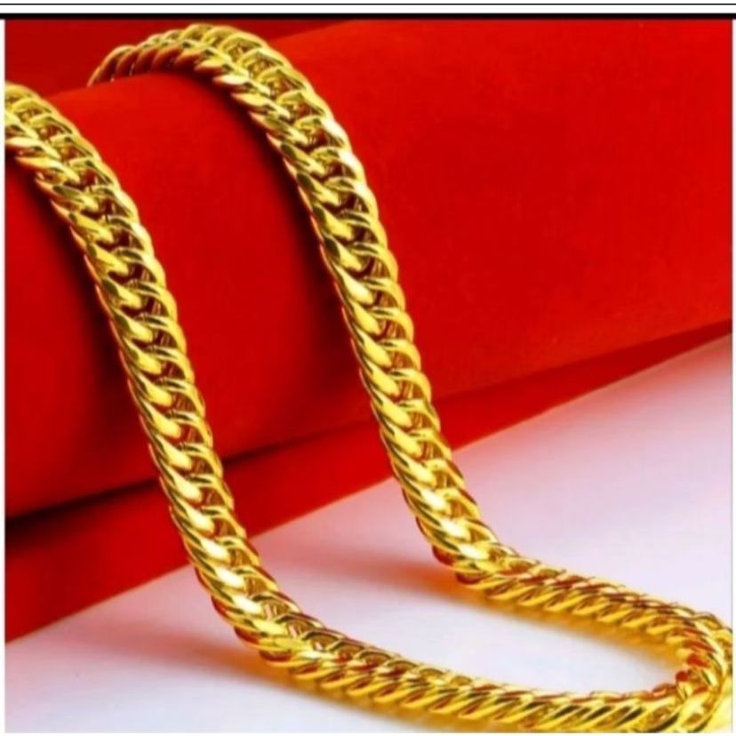 KALUNG MOTIF TANTAI LAPISAN EMAS MURNI / Kalung Emas