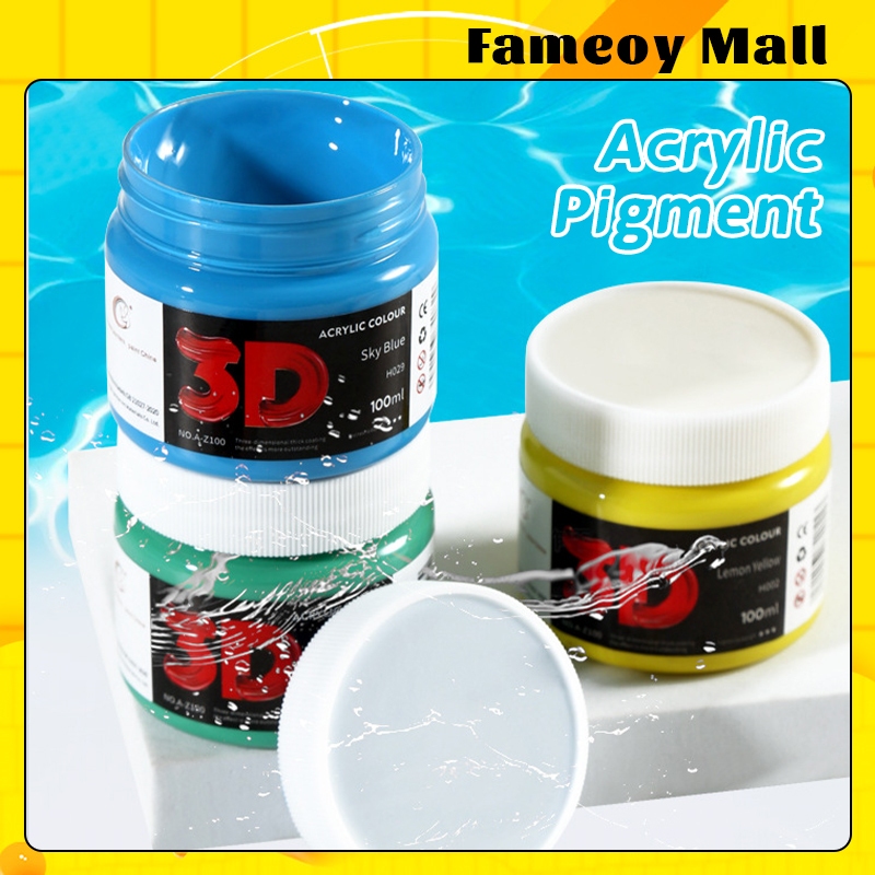 

100/300ML Acrylic Paint Set Cat Akrilik Satuan / Cat Lukis Kanvas Dekorasi Plastik Waterproof