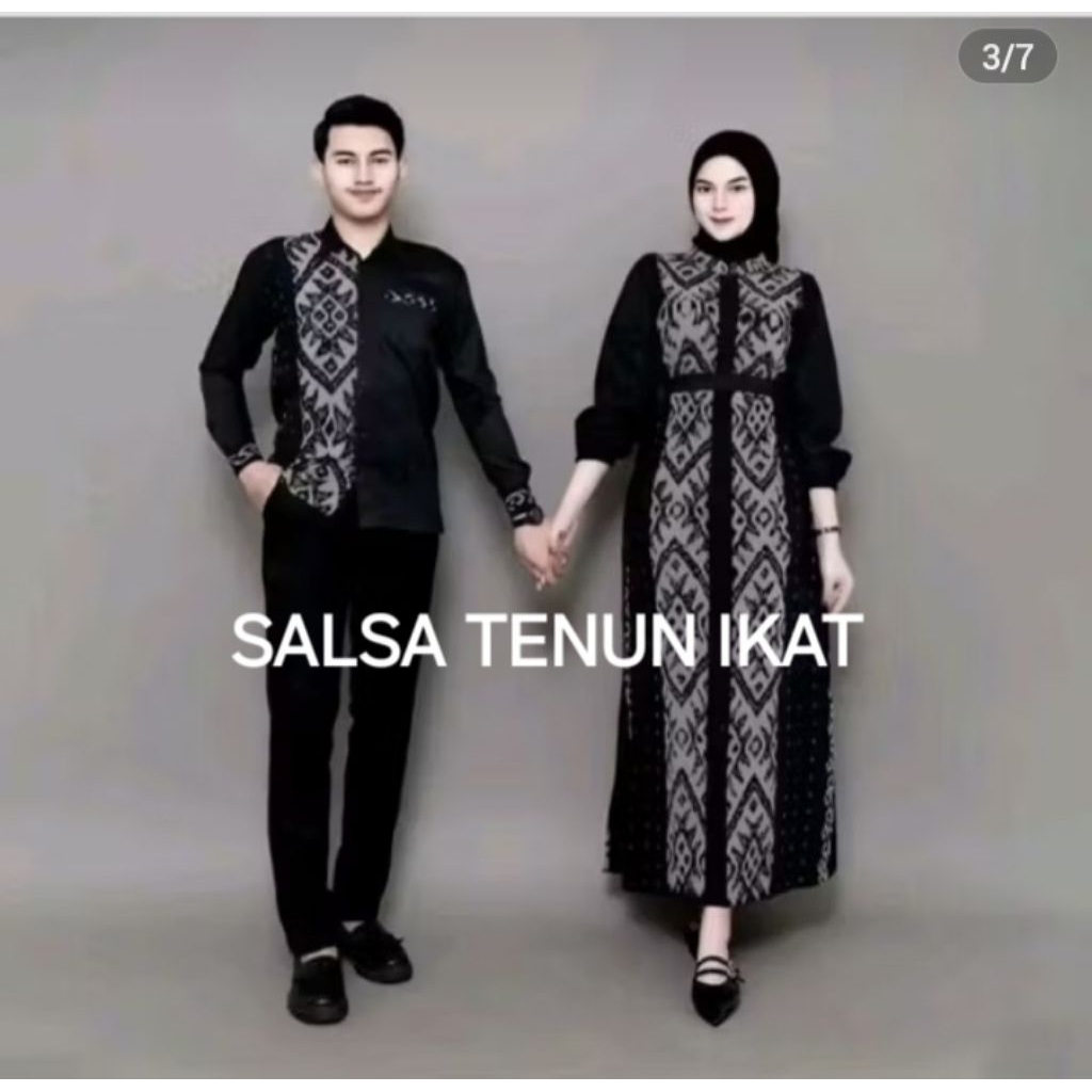 "READY" BAJU TENUN COUPLE BELVIA , TENUN IKAT TENUN ETHNIK
