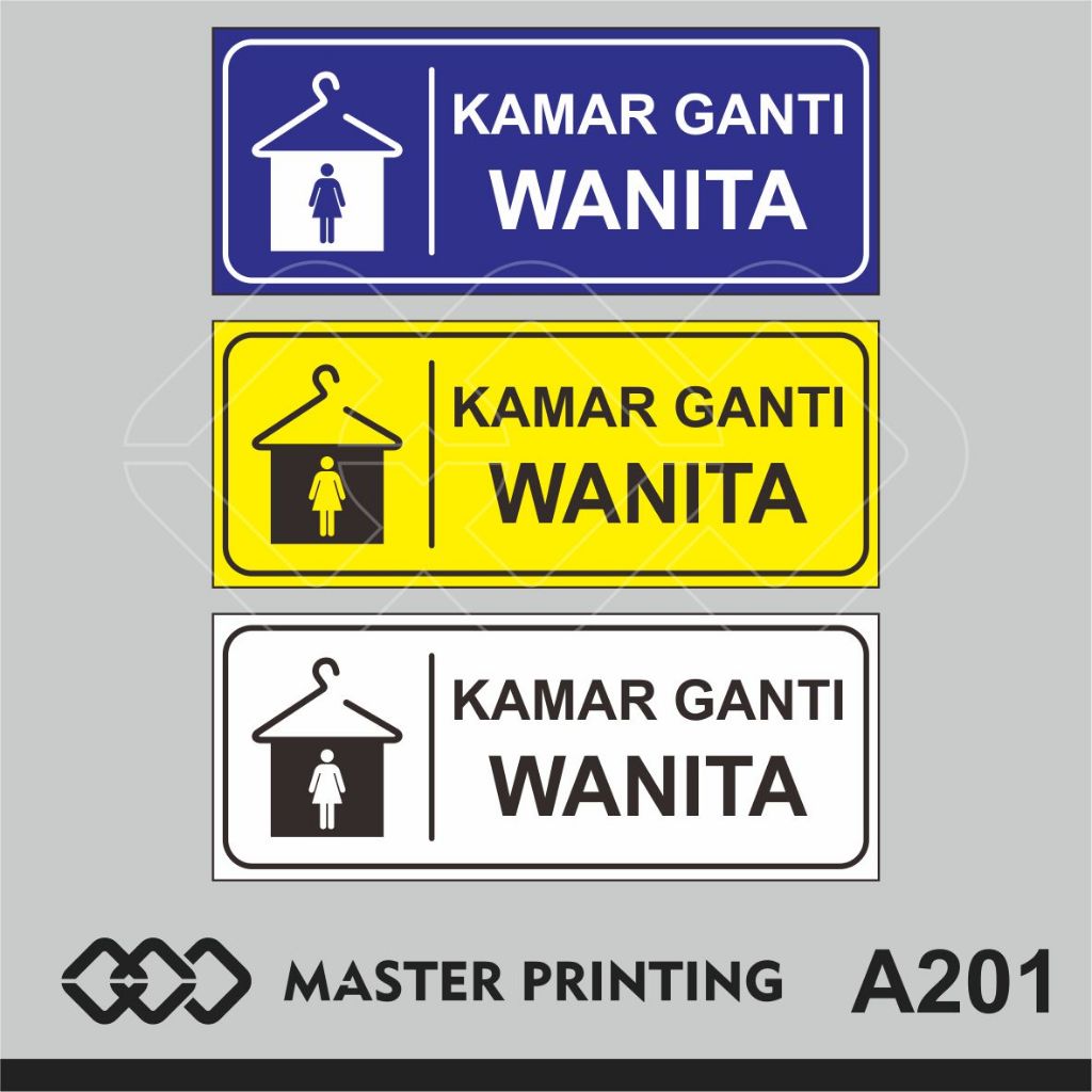 

A201 - Acrylic Sign, Stiker Akrilik Kamar Ganti Wanita, Tahan Air, Termurah, dan Bisa Custom