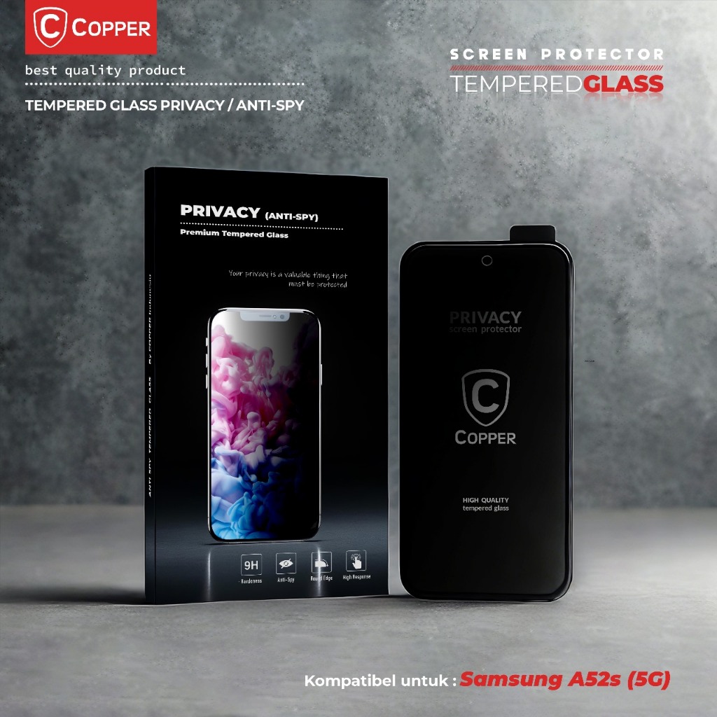 Copper Tempered Glass Privacy - Samsung A52