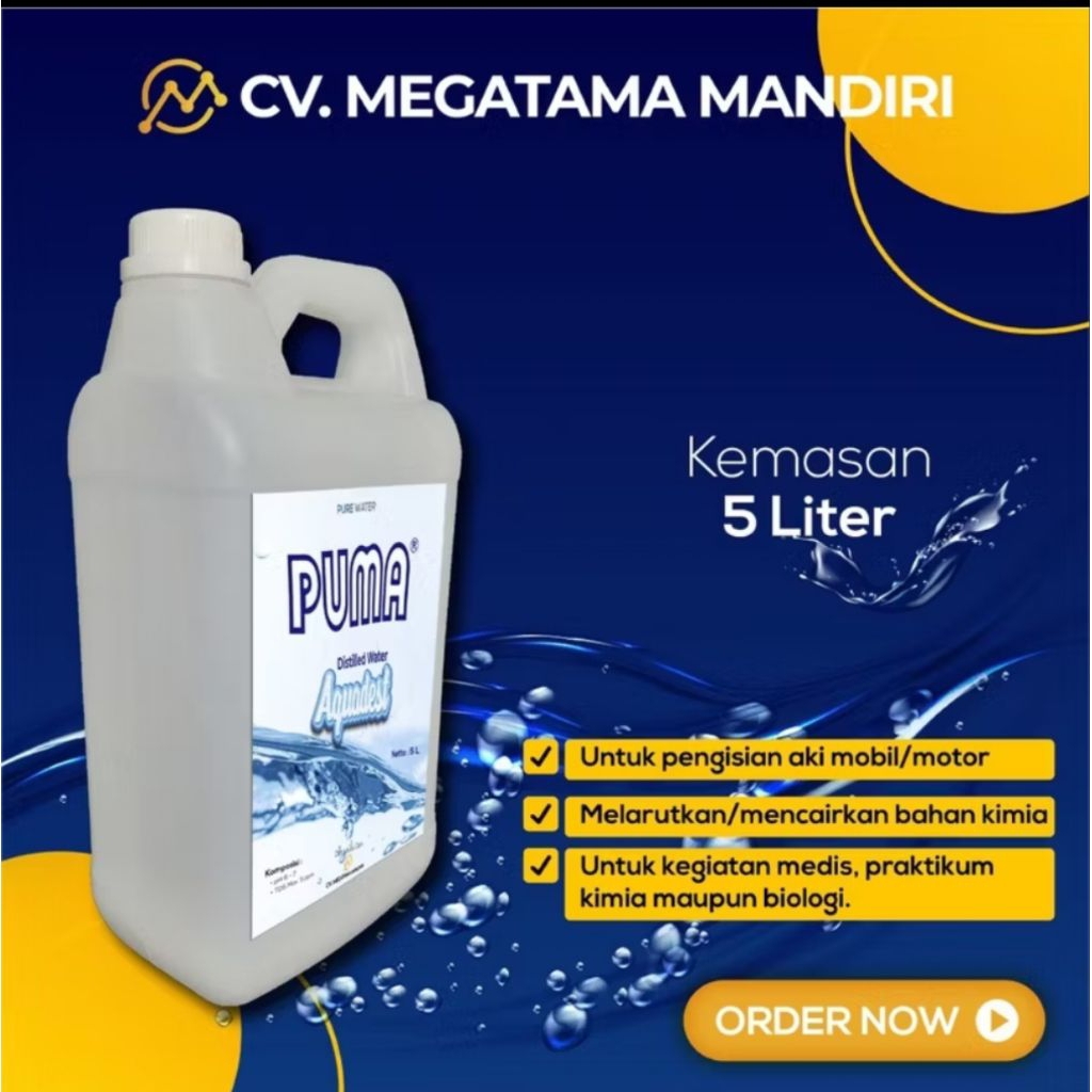 

PUMA Distilled water Aquadest air murni suling purified distilasi