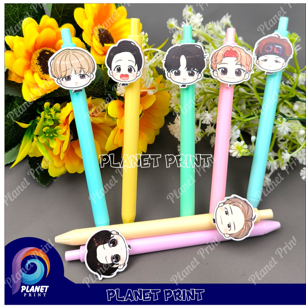 

(BTS01) Pulpen Bolpoin pena BTS Kartun KPOP Pena Karikatur Pulpen KPOP Bolpoin K-Popers