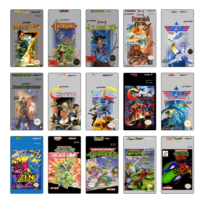 

Stiker “Label Kaset NES” Jadul Game “Konami Series 1” Nitendo Tendo