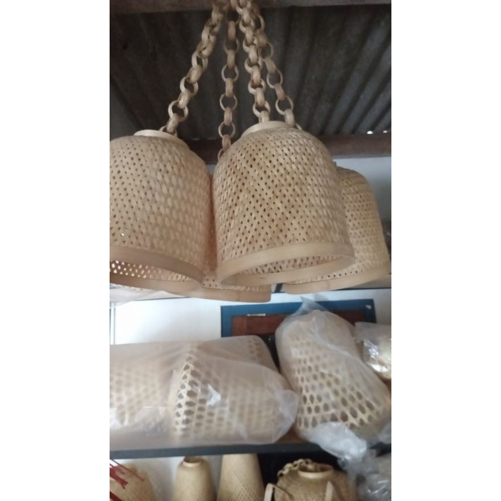 Lostnight_ Hiasan Kap Lampu Bambu Kap Lampu Gantung Lampu Hias Lampu Unik Lampion Lampu Unik Kap