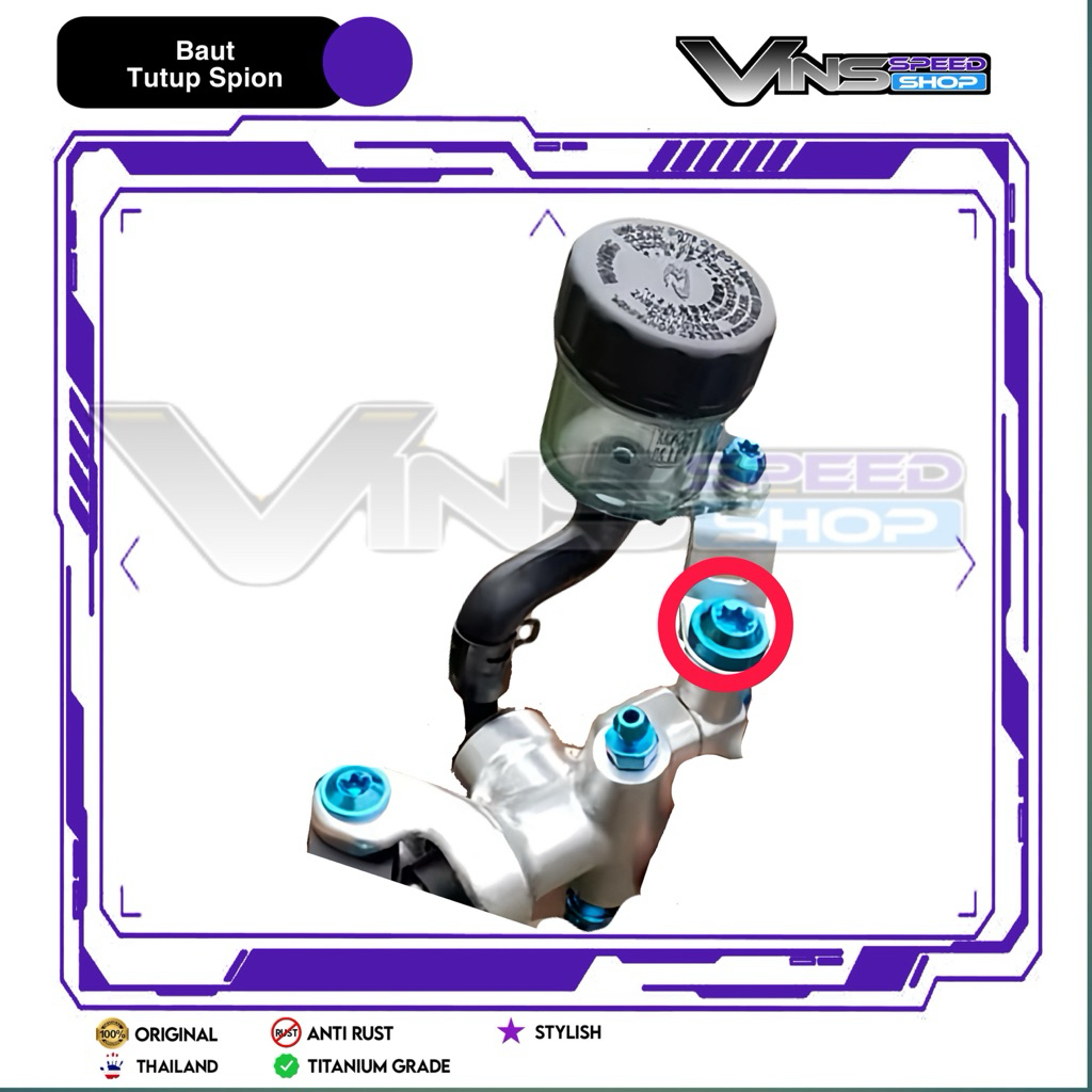 Baut Tutup Spion Master Rem RCB KTC RPD GROZA Titanium GR5