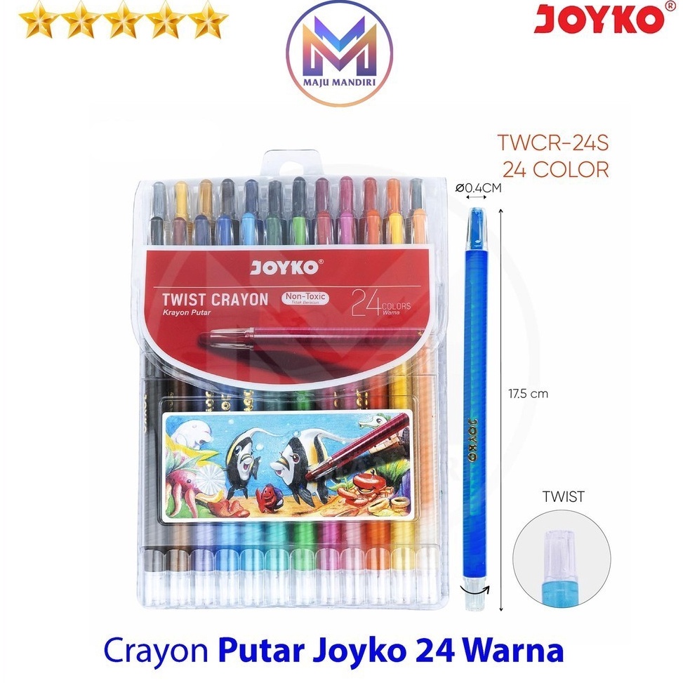 

Crayon Putar Joyko 24 Warna TWCR24s Krayon Ulir 24 Panjang KODE U9B5