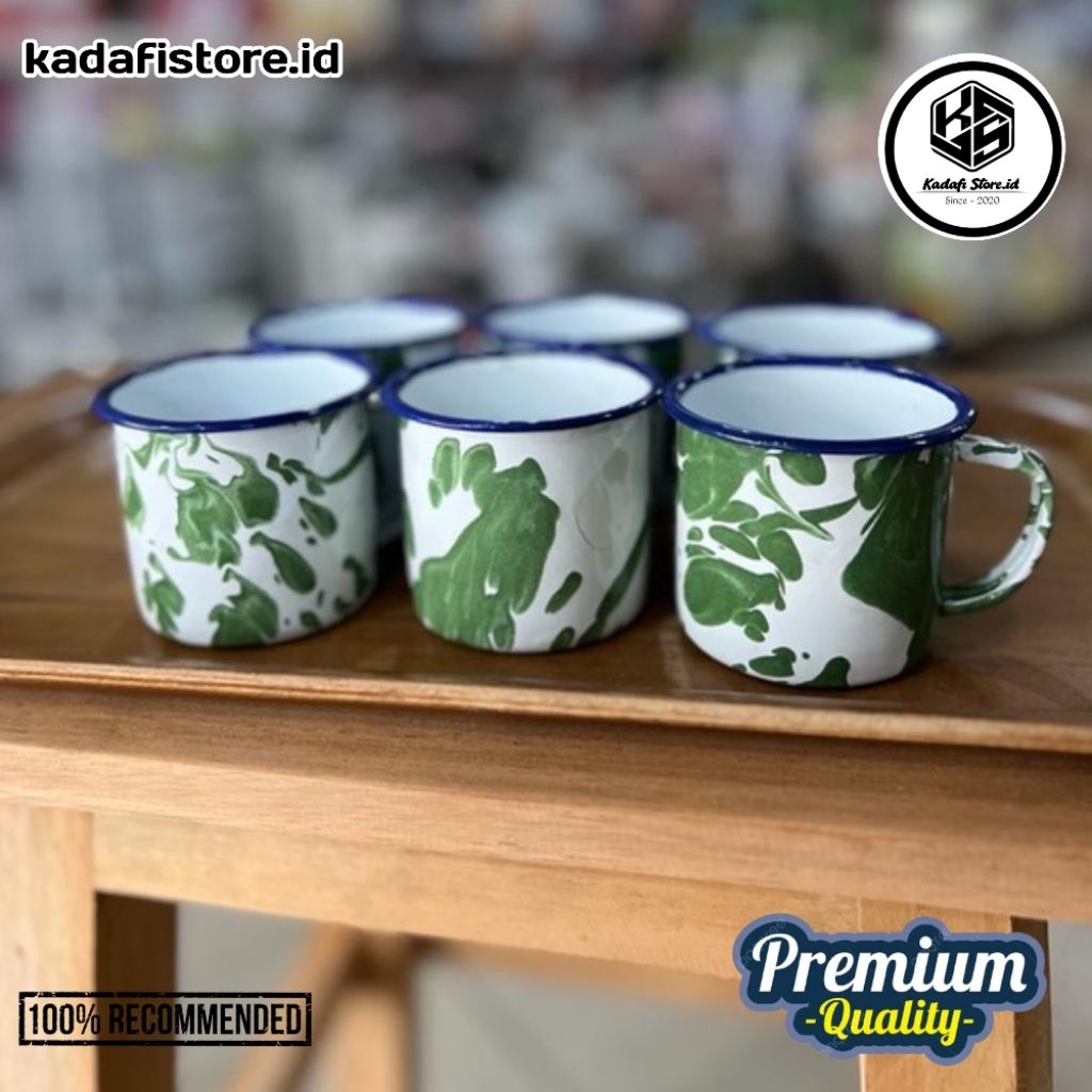 Gelas blirik jadul / gelas jadul/ cangkir enamel / cangkir blirik/ gelas blirik enamel/ gelas blirik