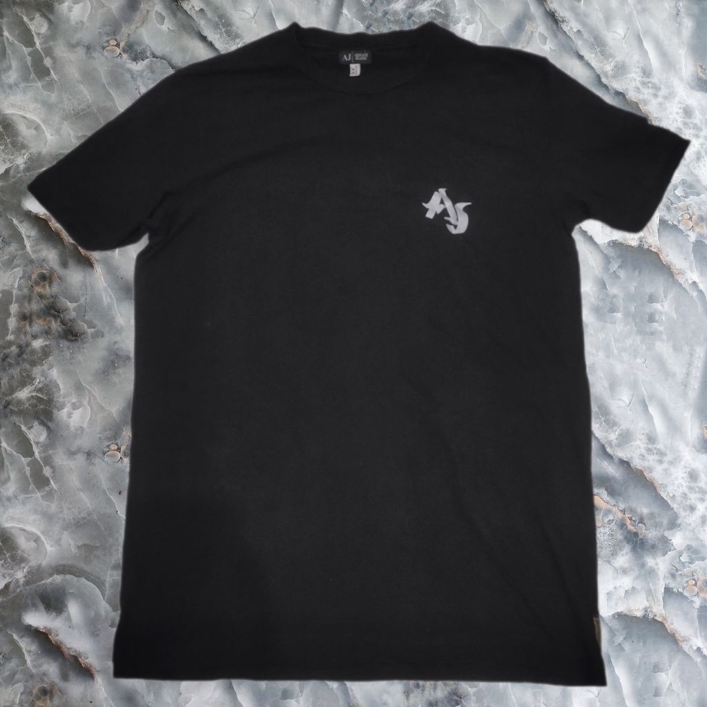 kaos tshirt armani jeans black cotton