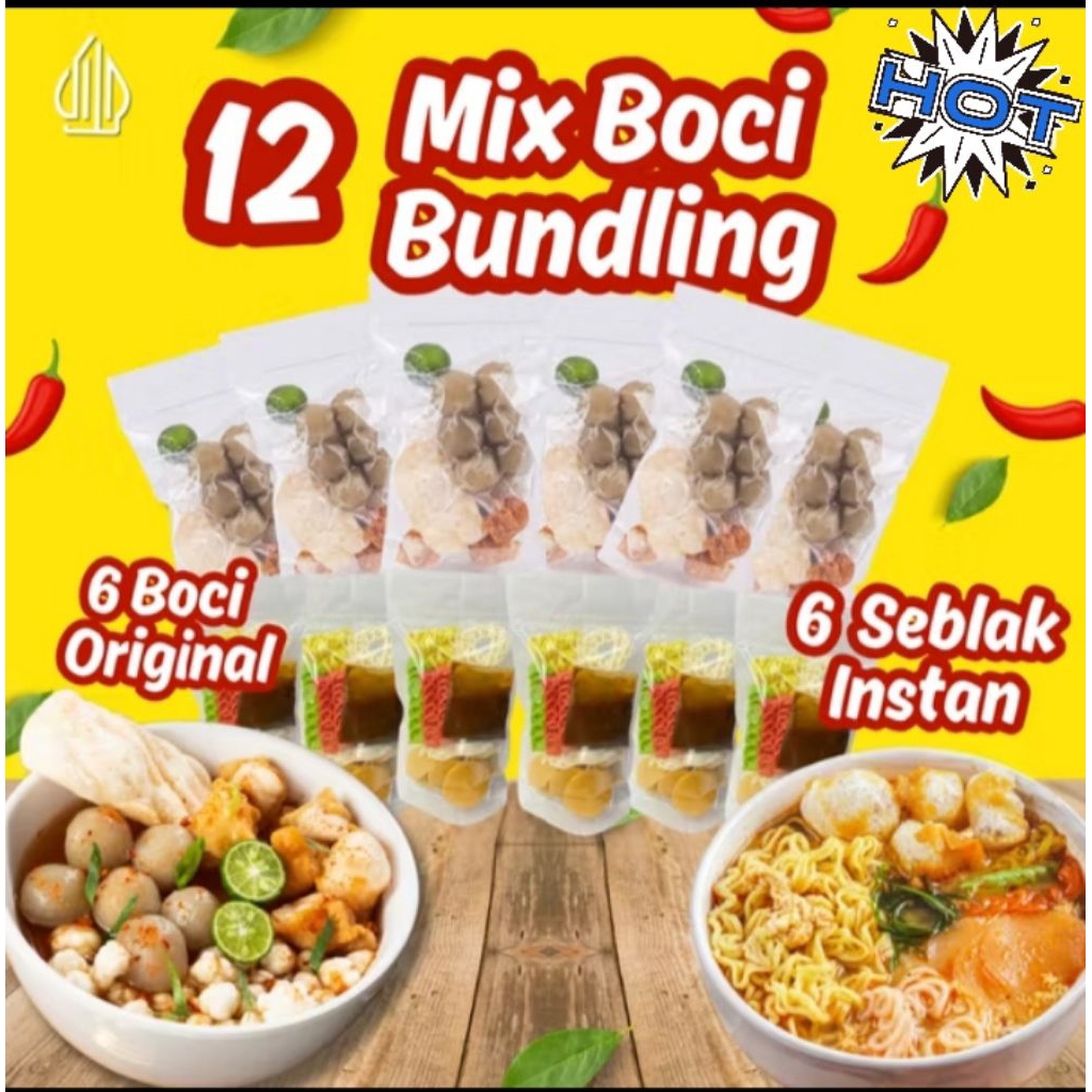 

TERMURAH!!! 12 PCS /MiX Baso Aci instan isi 6 pcs /seblak instan isi 6 pcs / Bonus 1 Pcs