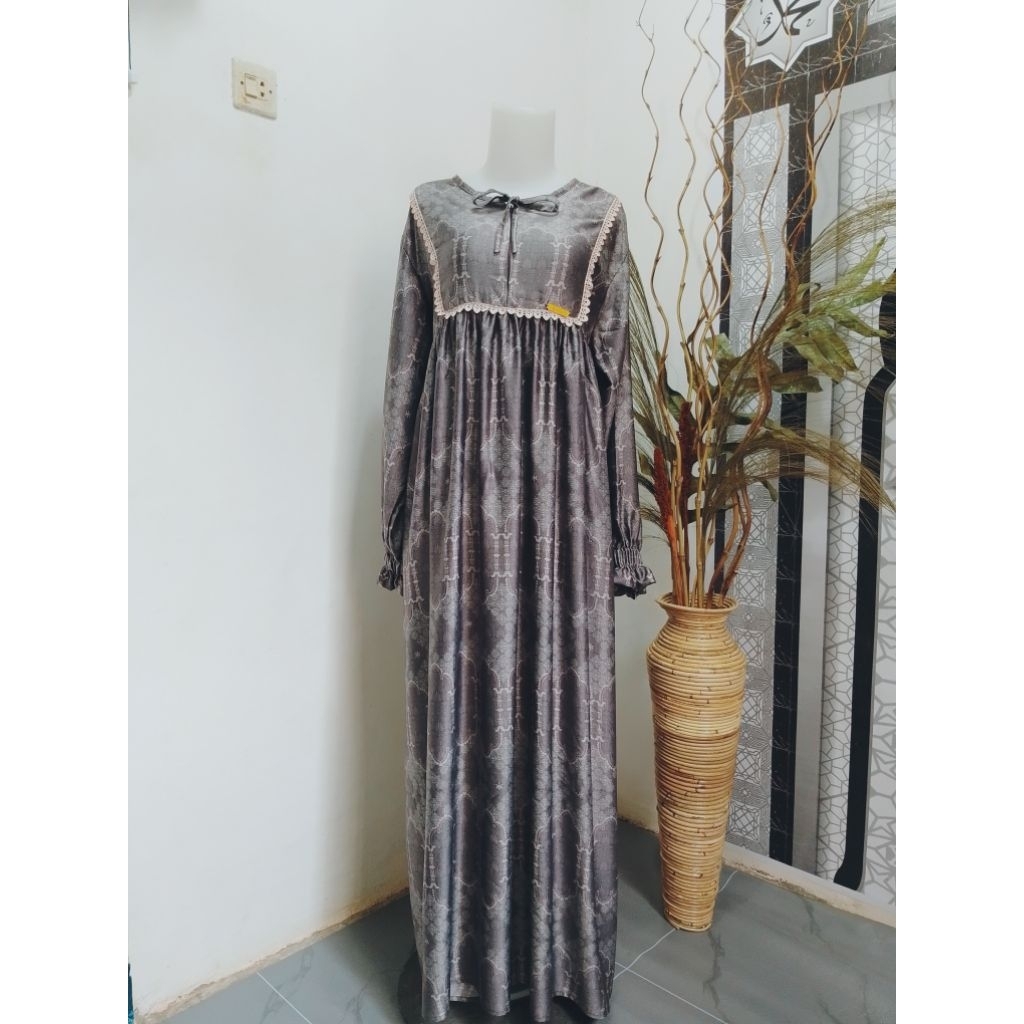 AZZAHRA DRESS | GAMIS JAGUAR SILK PREMIUM MIX RENDA BUSUI