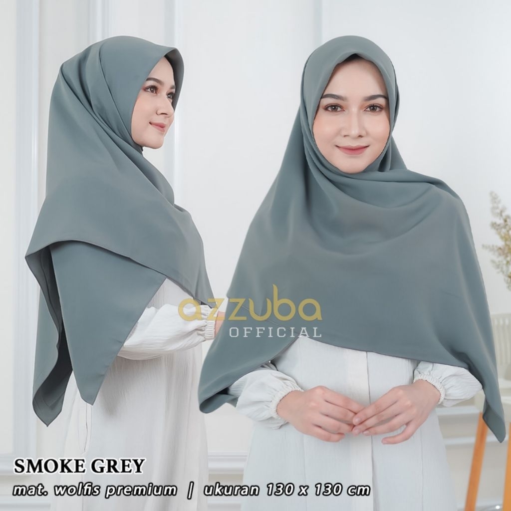SMOKE GREY HIJAB SEGI EMPAT WOLFIS PREMIUM