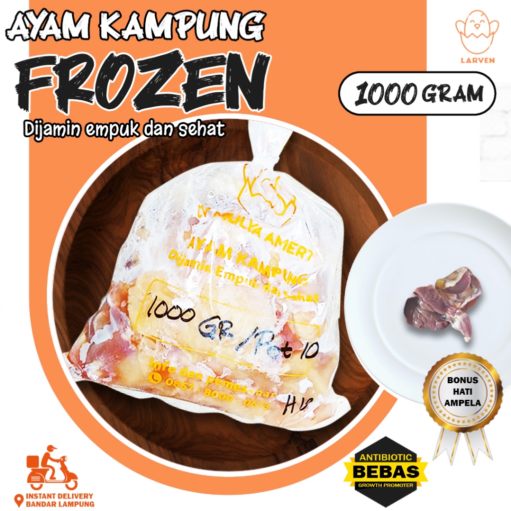 Daging Ayam Kampung Fresh beku frozen 1 kg 1000 gram potong 10 komplit