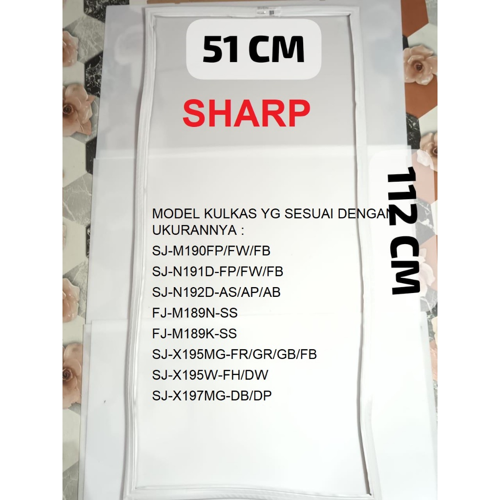 ORIGINAL KARET PINTU KULKAS SHARP GASKET KARET MAGNET PINTU KULKAS SHARP 1 PINTU FREEZER SHARP PPACR