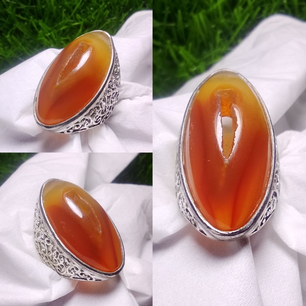 Batu cincin natural cempaka raflesia combong Cc79