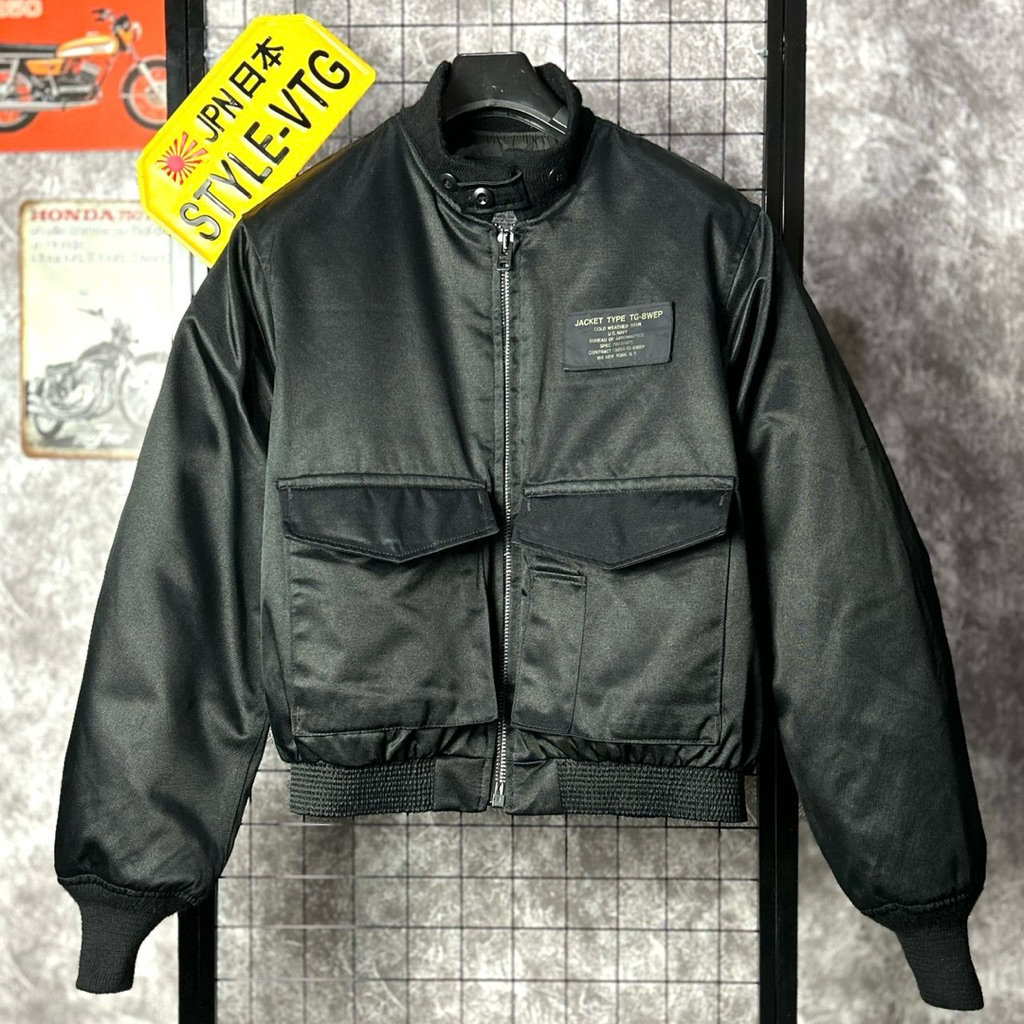 jaket bomber army military G8 WEP US navy USA Original pilot 90s vintage USN Black Jacket militer bo