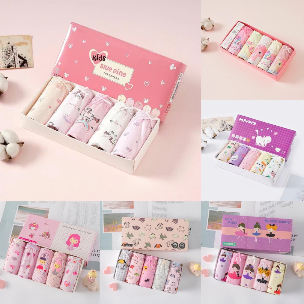 KODE W99Y Set Celana Dalam Anak Segitiga  Celana Dalam Anak Cewek Celana Dalam Katun Kids Set 5pcs S