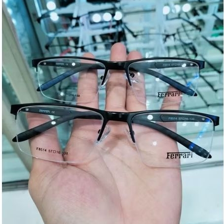 new fhasion kacamata pria Ferarri original kacamata frame gantung F8514