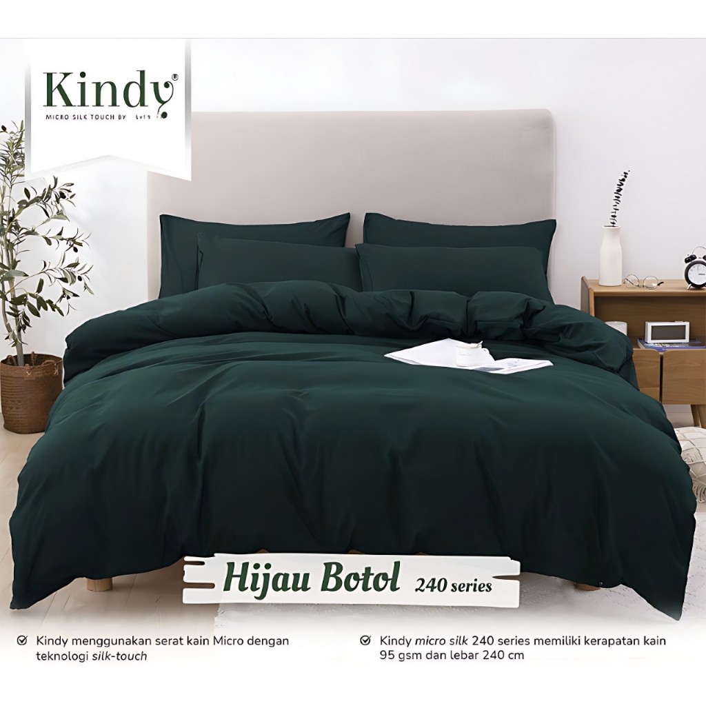 COD SEPREI Polos Premium Warna HIJAU BOTOL Sprei ANTI GESER Ukuran All Size Kain Microsilk Homemade