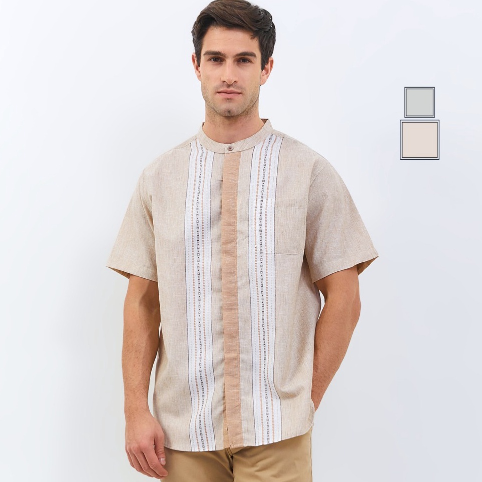 KODE J22W M231 Kemeja Pria Koko Habib Jafar Pendek 321