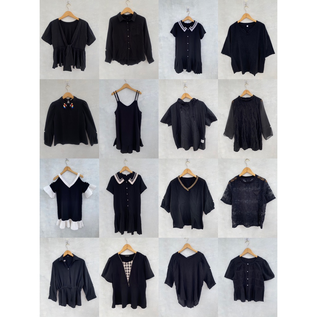 Blouse Hitam wanita | Kemeja Hitam | Blouse Katun