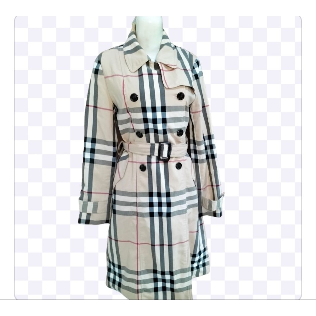 Coat wanita kotak kotak Korean style