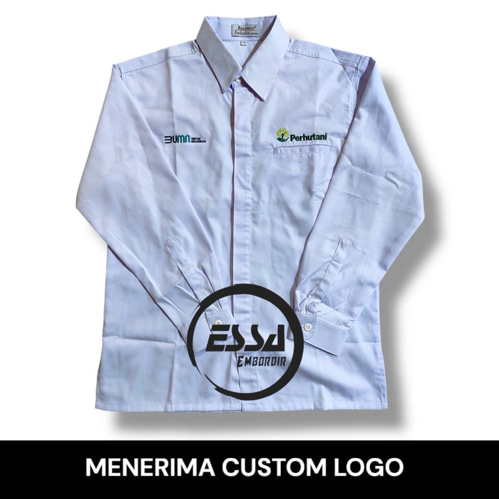 KEMEJA PERHUTANI BORDIR (Bisa Custom Logo)