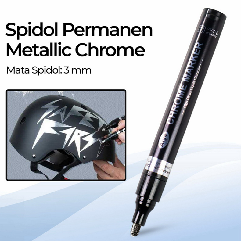 

Aiye Spidol Permanen Chrome Mirror Marker Pen 3mm DIY Reflective Paint Pen Permanent SILVER