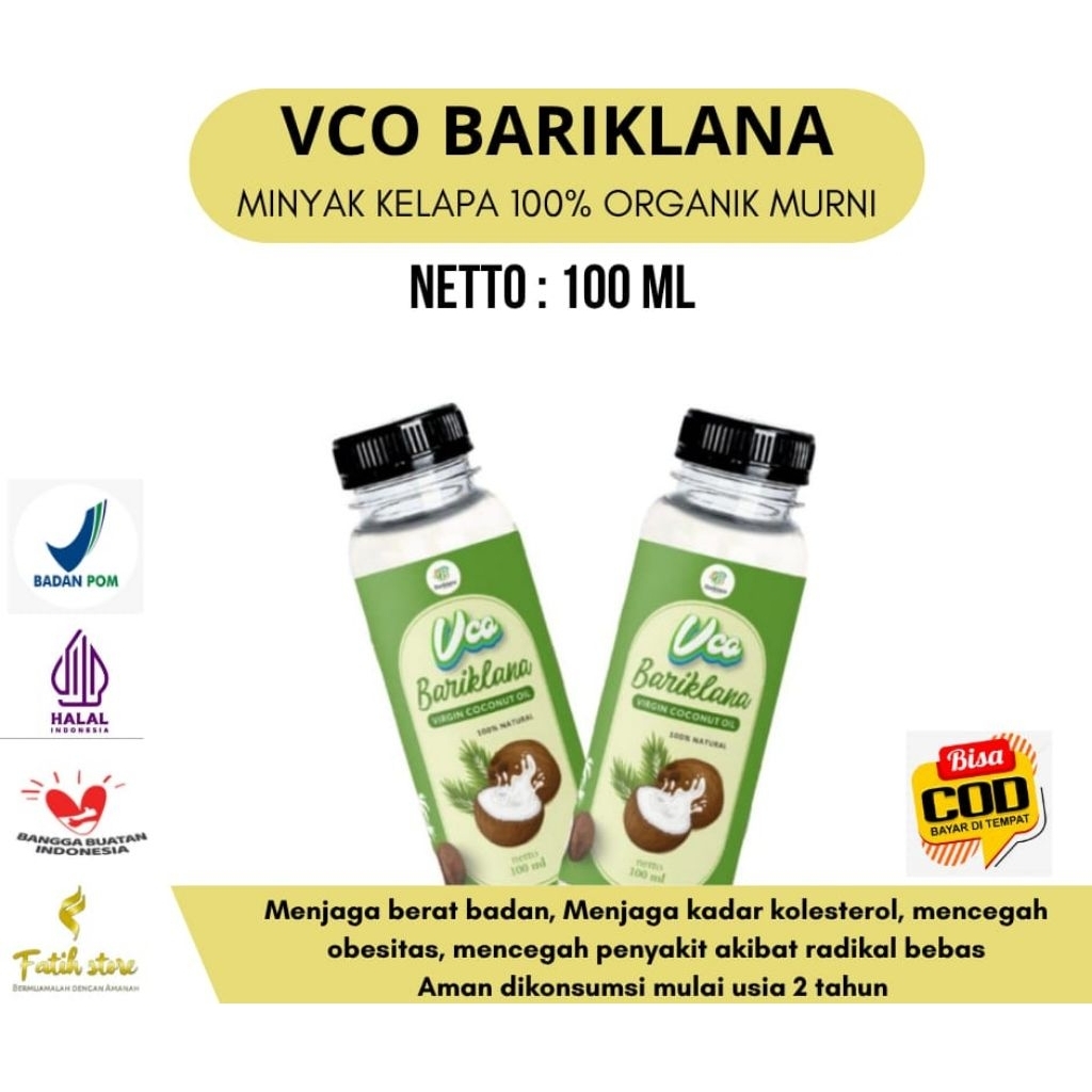 

AGEN BARIKLANA // VIRGIN COCONUT OIL // VCO BARIKLANA CAIR // KEMASAN 100 ML // MINYAK KELAPA ORIGINAL BY BARIKLANA