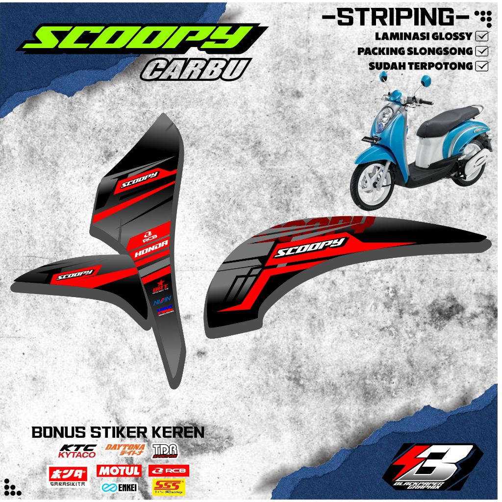 Striping Scoopy Karbu 2010 - 2013 stiker sticker setiker list variasi motor honda scoopy scoopi karb