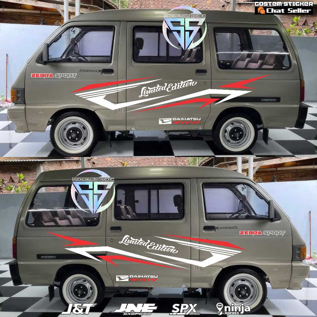 COD Stiker Mobil Daihatsu Zebra Espass Cutting Stiker Sport List Mobil Zebra Espass
